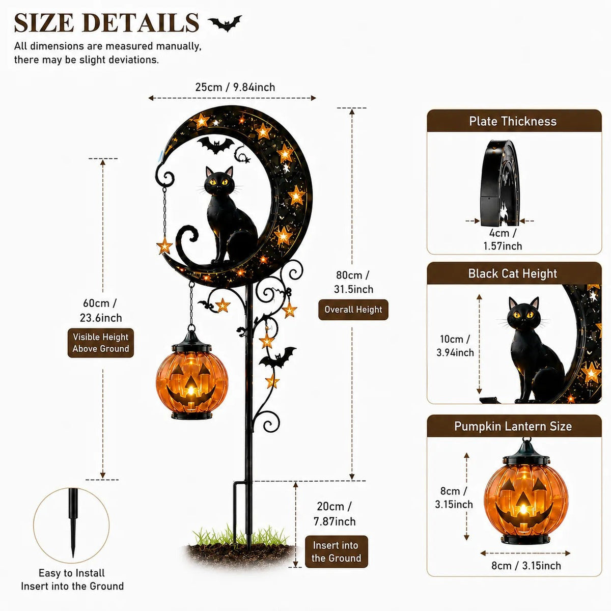 Halloween Pumpkin & Moon Garden Stake Light