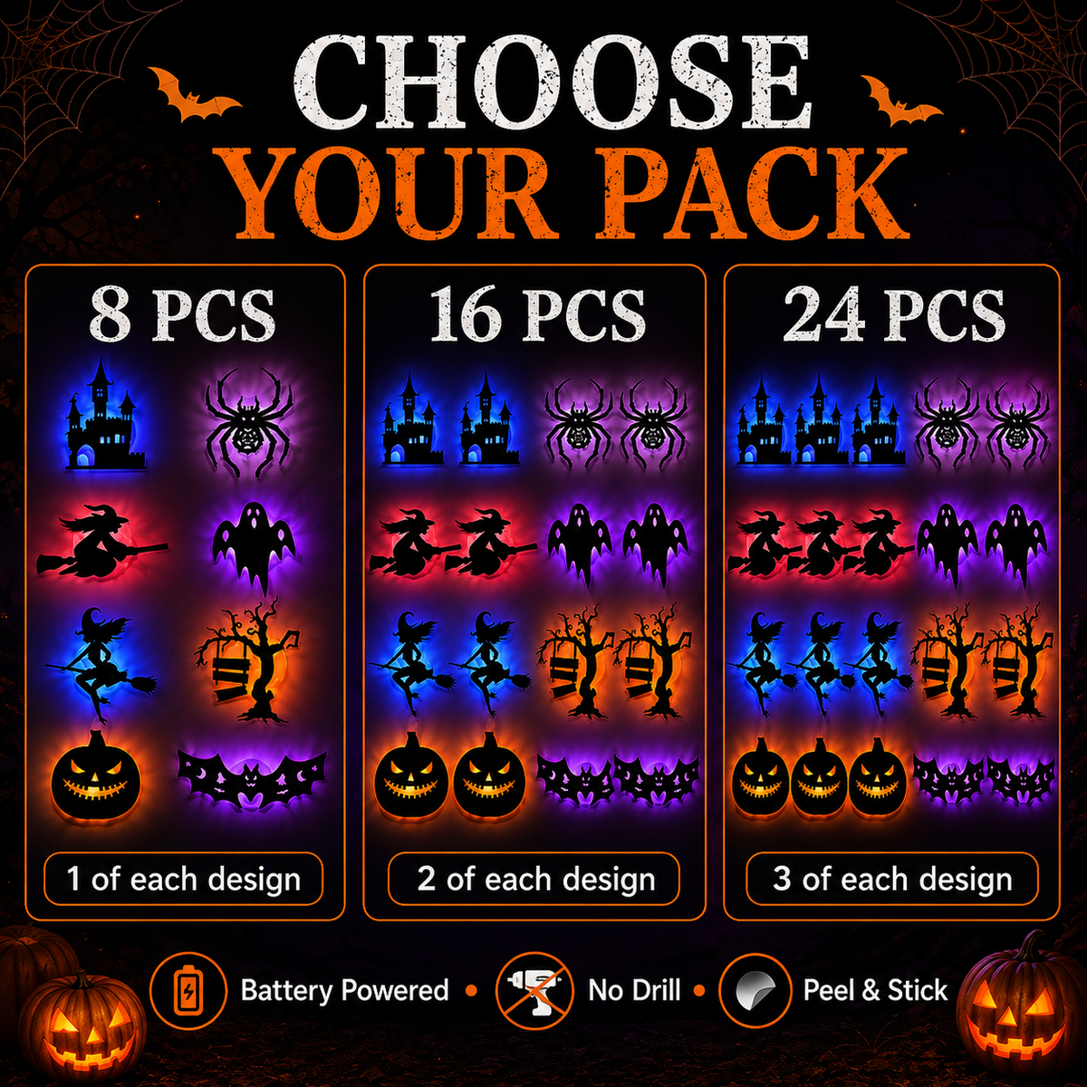 Zyvoral® Decorative LED Silhouette Lights Stickers