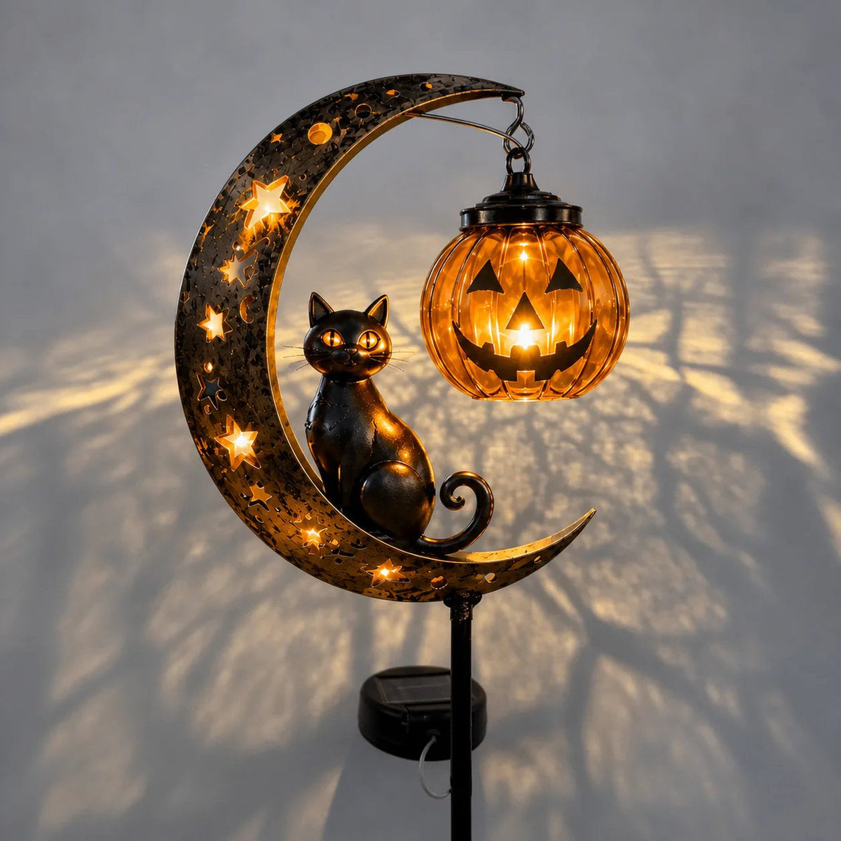 Halloween Pumpkin & Moon Garden Stake Light