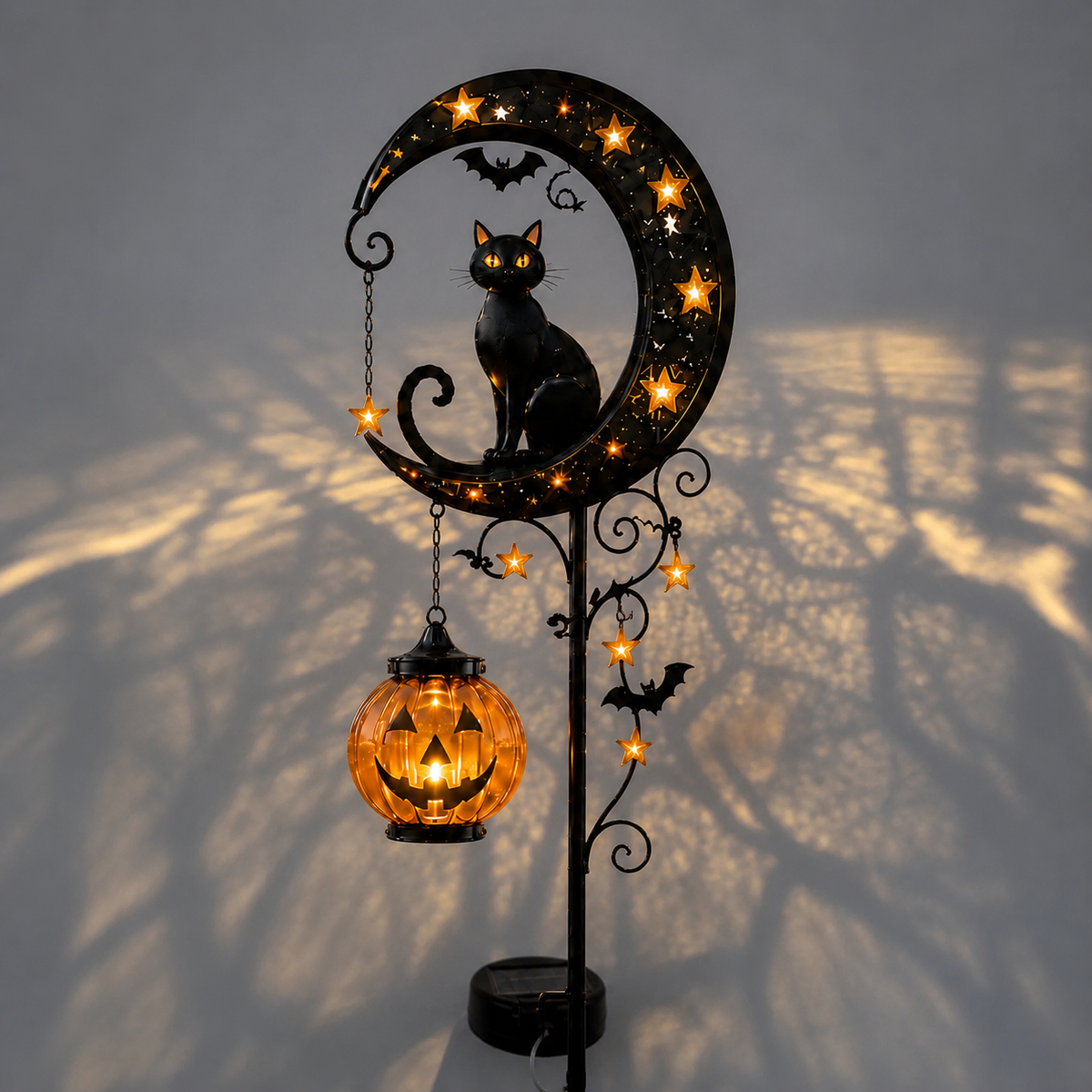 Halloween Pumpkin & Moon Garden Stake Light