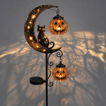 Halloween Pumpkin & Moon Garden Stake Light