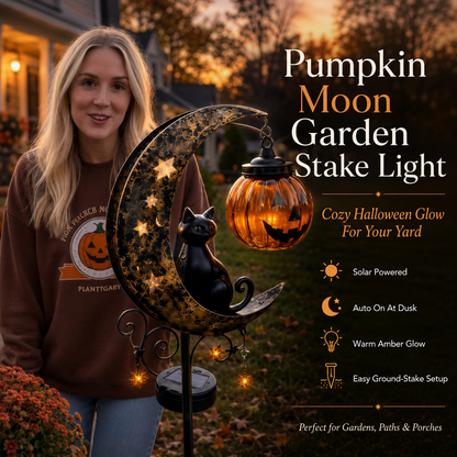 Halloween Pumpkin & Moon Garden Stake Light