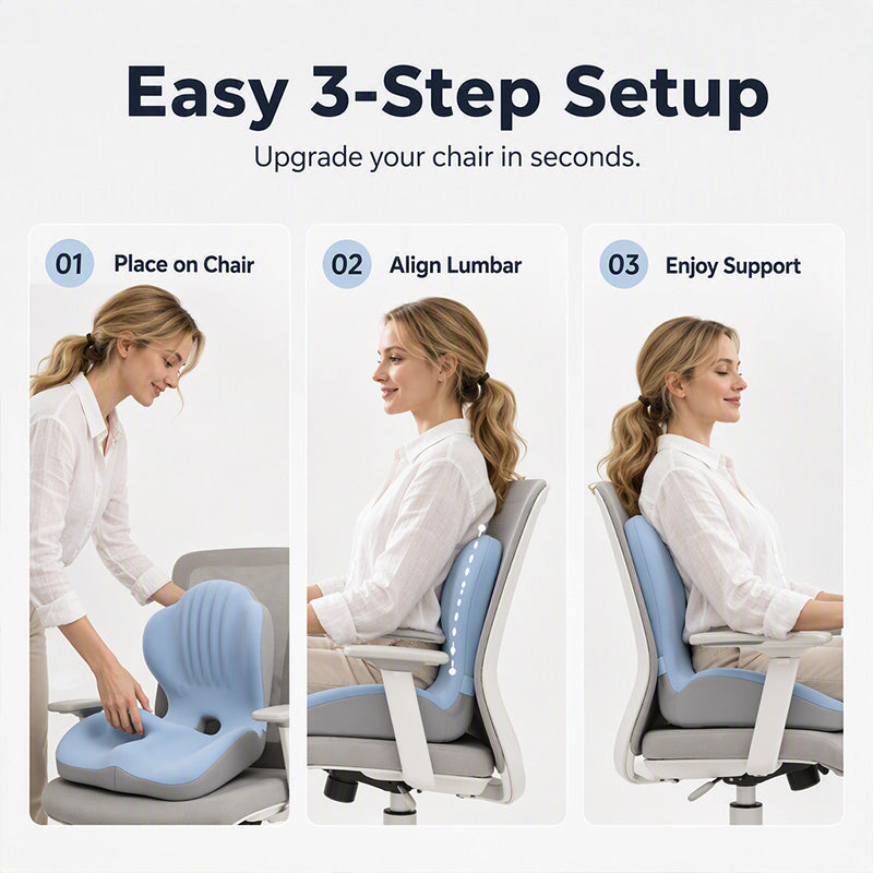 ErgoComfort™ Memory Foam Seat & Lumbar Relief Set
