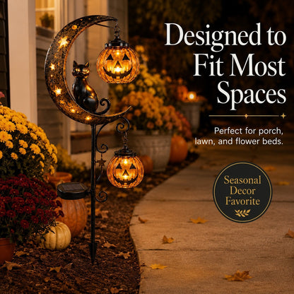 Halloween Pumpkin & Moon Garden Stake Light