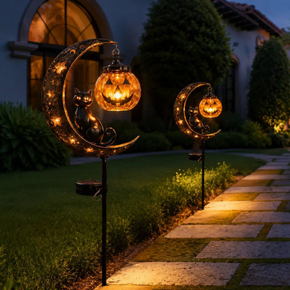 Halloween Pumpkin & Moon Garden Stake Light