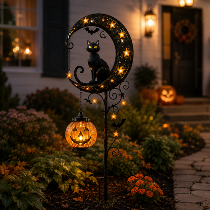 Halloween Pumpkin & Moon Garden Stake Light